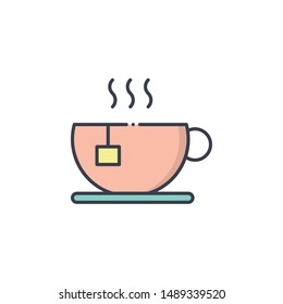 Tea Cup Filled outline vector illustration. Food & Drinks style icon.