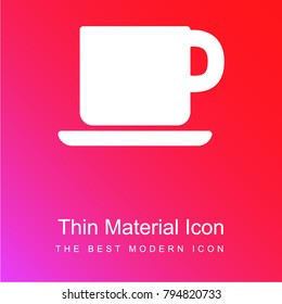 Tea cup filled shape red and pink gradient material white icon minimal design