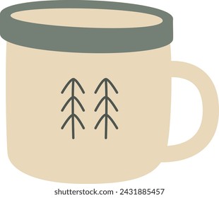 Tea Cup With Floral Pattern Vector Illustration