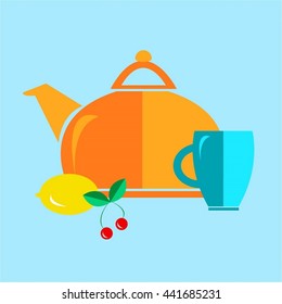 tea , cup and Fruits