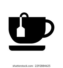 tea cup glyph icon illustration vector graphic