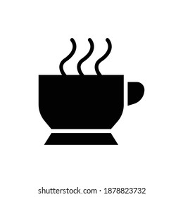 Tea cup glyph icon. simple design editable. Design template vector