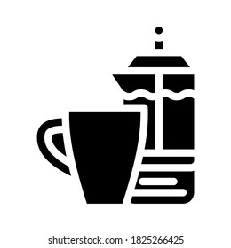 vector de icono de glifo de taza de té. signo de taza de té. símbolo de contorno aislado ilustración negra