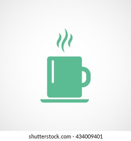 Tea Cup Green Icon On White Background