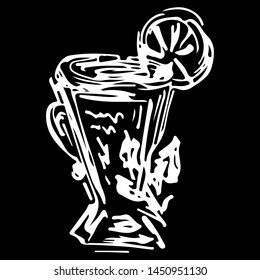 Tea cup hand drawn, great design for any purposes. Hand drawn tea cup sketch. Coffee outline icon. Steam icon isolated on black background. Vector texture. Coffee mug vector. Silhouette isolated.
