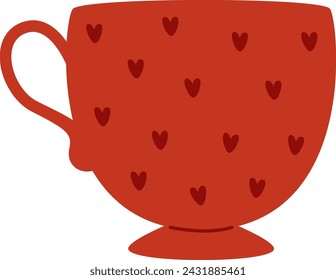 Taza De Té Con Corazones Ilustración Vectorial