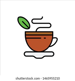 Tea, Cup, Hot, Coffee  Flat Color Icon. Vector icon banner Template. Vector Icon Template background