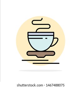 Tea, Cup, Hot, Hotel Abstract Circle Background Flat color Icon. Vector Icon Template background