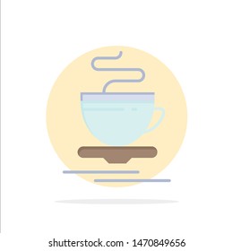 Tea, Cup, Hot, Hotel Abstract Circle Background Flat color Icon. Vector Icon Template background