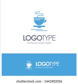 Tea, Cup, Hot, Hotel Blue Logo vector