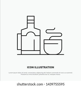 Tea, Cup, Hot, Hotel Vector Line Icon