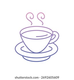 Ícone de copo de chá limpo e ilustração vetorial moderna