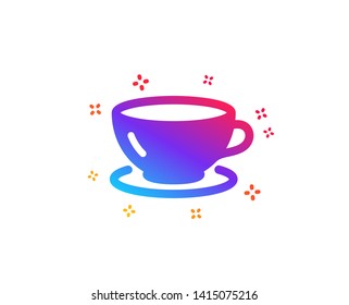 Tea cup icon. Coffee drink sign. Fresh beverage symbol. Dynamic shapes. Gradient design espresso icon. Classic style. Vector