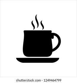 Tea Cup Icon, Coffee Cup Icon Vector Art Illustration