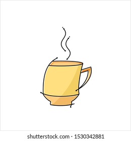 Tea Cup Icon, Coffee Cup Icon Vector Art Illustration