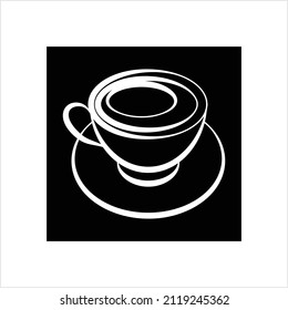 Tea Cup Icon, Coffee Cup Icon Vector Art Illustration