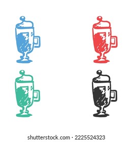 Tea cup icon, Coffee cup icon, cup of warm coffee logo, coffee vector icons in multiple colors 