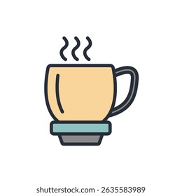 tea cup icon collection .design style with background