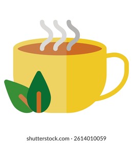 tea cup icon in Color Fill. Flat style. isolated on white background