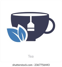 Tea and cup icon concept
