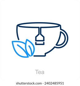 Tea and cup icon concept