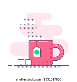 Tea cup icon deign. Flat style illustration.