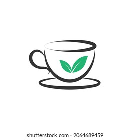 Tea cup icon design template illustration vector isolated