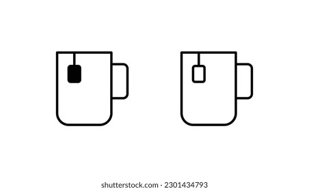 Tee-Cup-Icon-Design mit weißer Hintergrund-Vektorgrafik