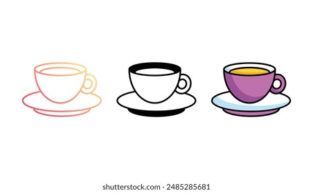 Taza de té icono diseño con fondo blanco ilustración de stock