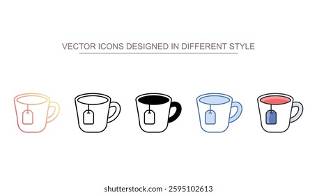 Tea Cup icon design with white background stock illustration
