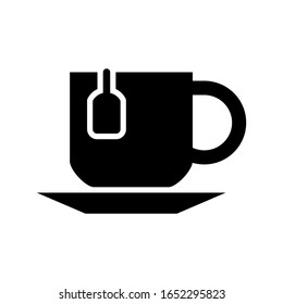 Tea cup icon designed in glyph style
