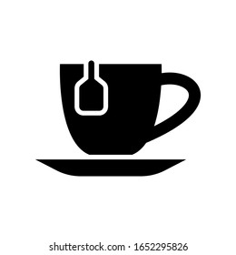 Tea cup icon designed in glyph style