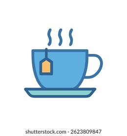 A tea cup icon designed for hot beverages, perfect for serving tea.