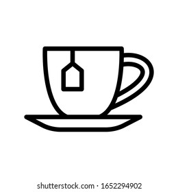 Tea cup icon designed in line style