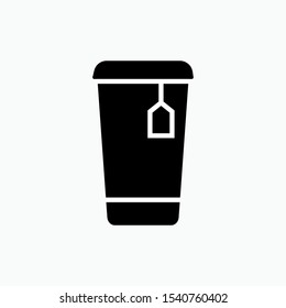Tea Cup Icon. Drink, Beverages Symbol for Design, Presentation, Website or Apps Elements - Vector.  Logo Template.