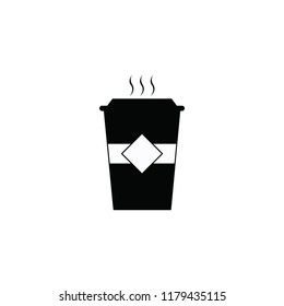 tea cup icon flat black