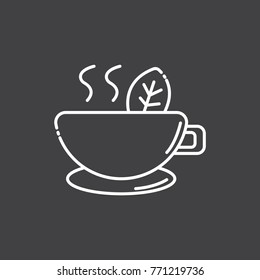 tea cup icon flat black 