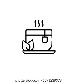 Tea Cup icon healthy, herbal for app web logo banner poster icon - vector