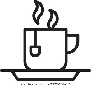 Imagen del icono de la Tea Cup. Adecuado para aplicaciones móviles.