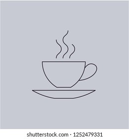 Tea Cup icon isolated on grey background. Premium symbol for website design, mobile application, logo, ui.Vector illustration. Eps10