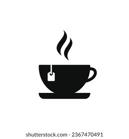 Icono de taza de té aislado en fondo blanco