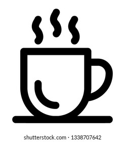 Tea cup icon, line design.