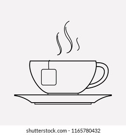 Tea cup icon line element. Vector illustration of tea cup icon line isolated on clean background for your web mobile app logo design.