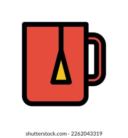 Tea cup icon line isolated on white background. Black flat thin icon on modern outline style. Linear symbol and editable stroke. Simple and pixel perfect stroke vector illustration