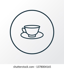 Tea cup icon line symbol. Premium quality isolated porcelain element in trendy style.