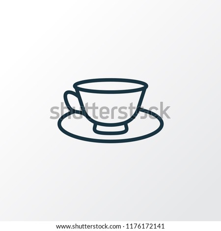 Tea cup icon line symbol. Premium quality isolated porcelain element in trendy style.