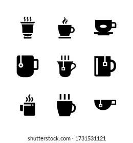 icono de taza de té o logotipo símbolo de signo aislado ilustración vectorial - Colección de iconos vectoriales de estilo negro de alta calidad
