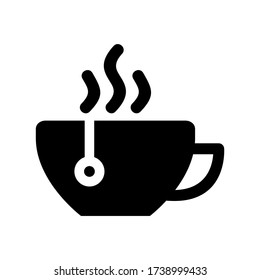 Symbol für Teebecher oder Logo-Symbol-Vektor-Illustration - Hochwertige Vektorsymbole im schwarzen Stil

