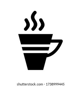 icono de taza de té o logotipo símbolo de signo aislado ilustración vectorial - iconos vectoriales de estilo negro de alta calidad
