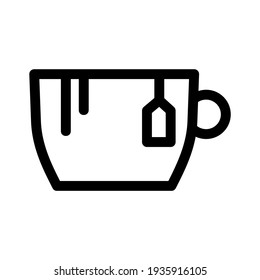 tea cup icon or logo isolated sign symbol vector illustration - high quality black style vector icons
